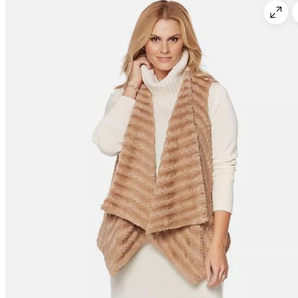 G BY GULIANI Faux Fur Vest Sz M - Picture 2 of 7